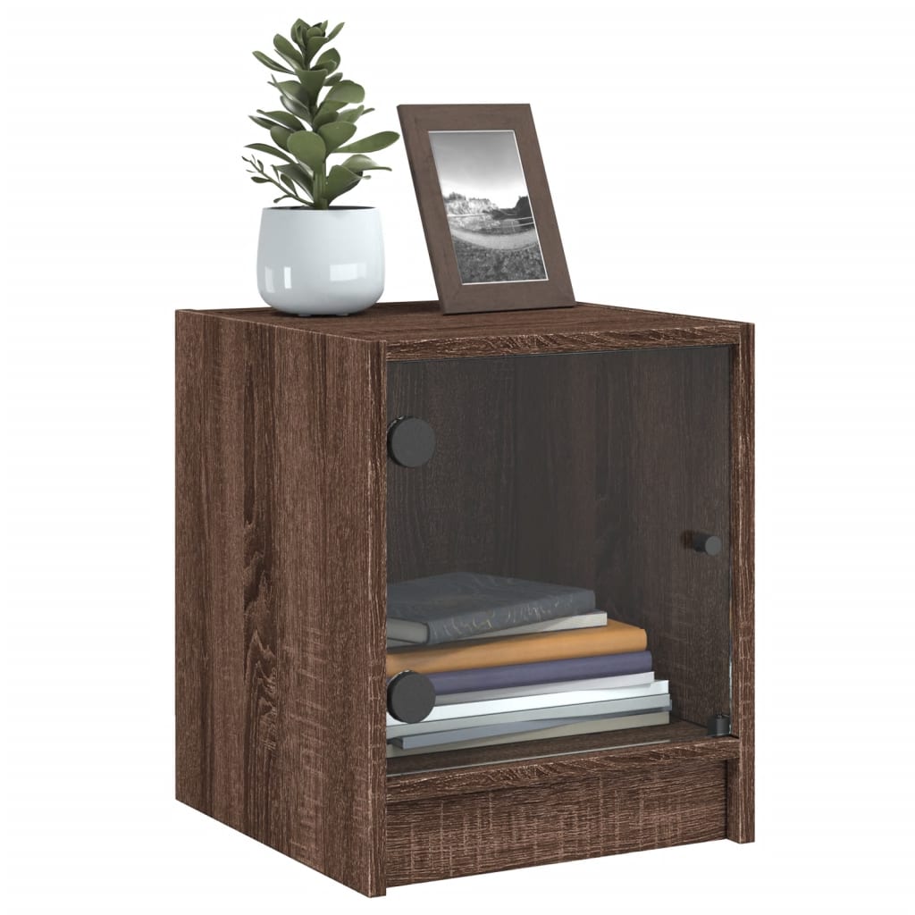 Bedside tables with doors, 2 pcs., brown, 35x37x42cm