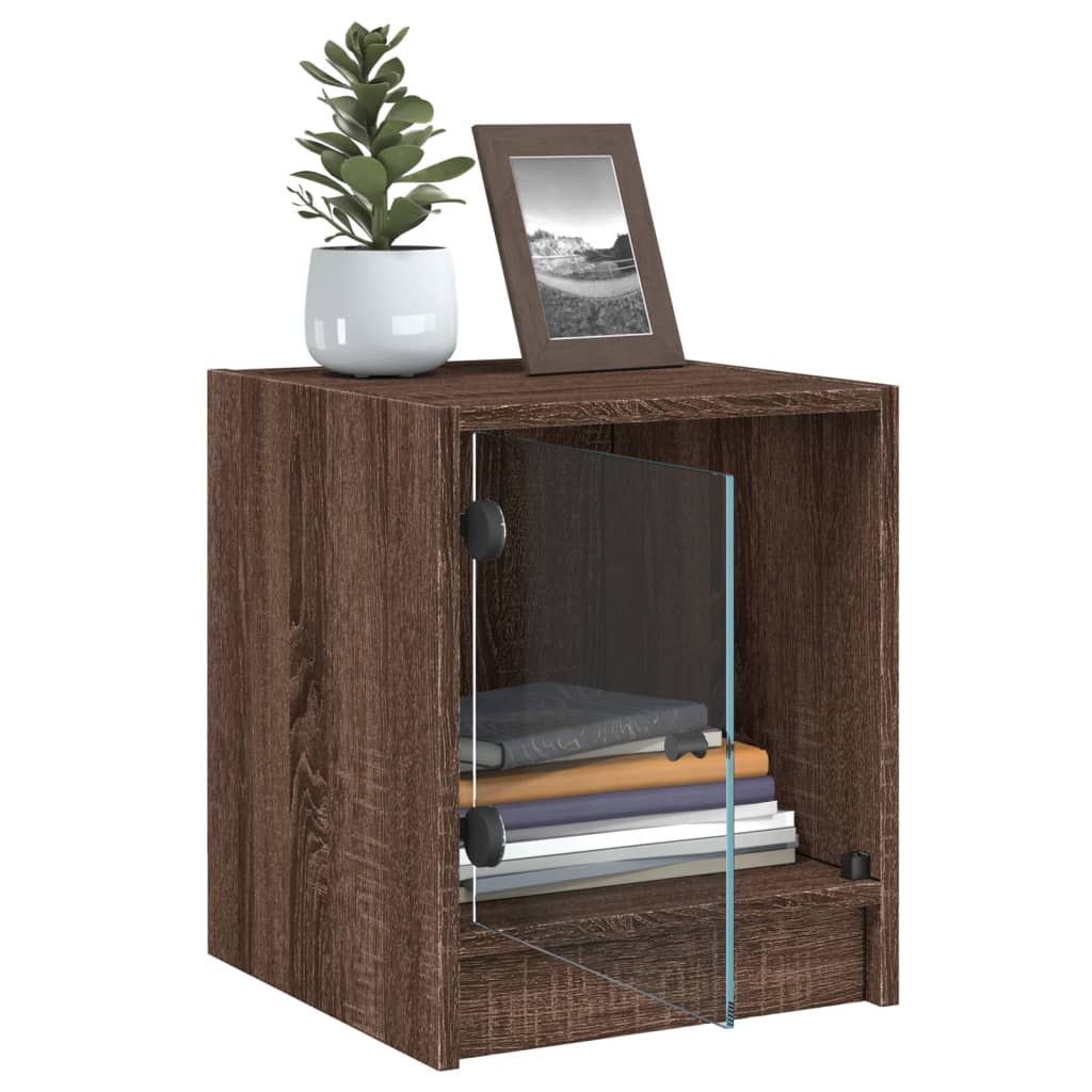 Bedside tables with doors, 2 pcs., brown, 35x37x42cm