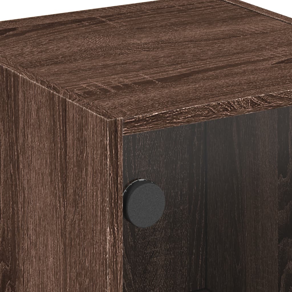 Bedside tables with doors, 2 pcs., brown, 35x37x42cm