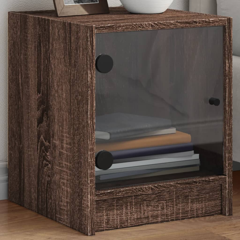 Bedside tables with doors, 2 pcs., brown, 35x37x42cm
