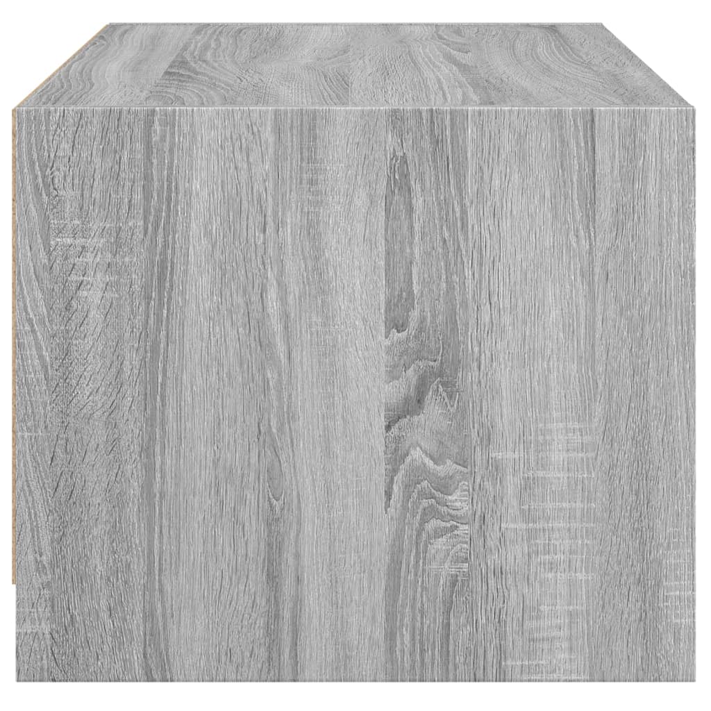 Coffee table with glass door, gray, 68x50x42cm