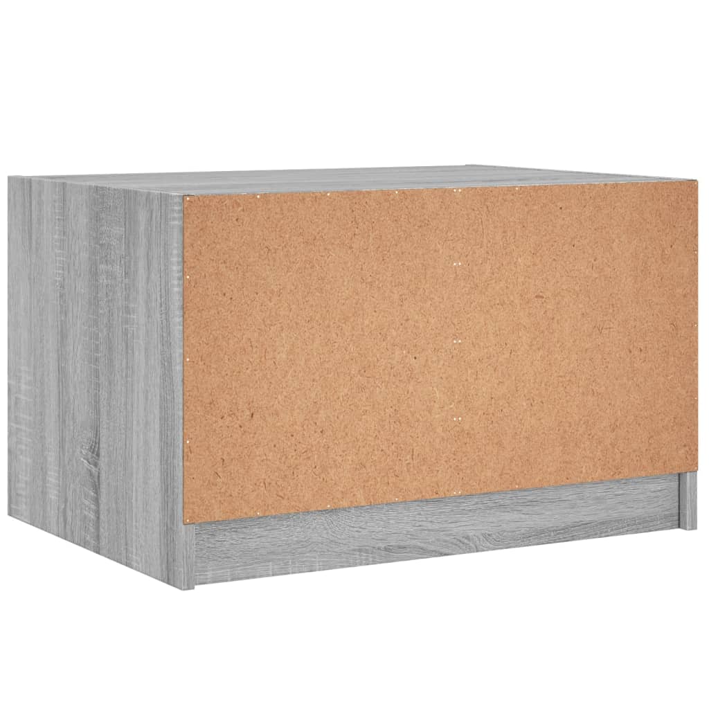 Coffee table with glass door, gray, 68x50x42cm