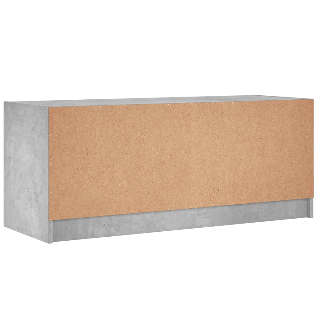 TV spintelė su stiklinėmis durelėmis, betono, 102x37x42cm