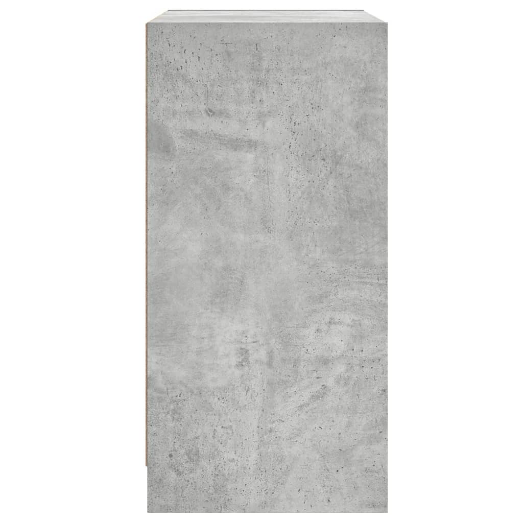 Šoninė spintelė su stiklinėmis durelėmis, betono, 68x37x75,5cm