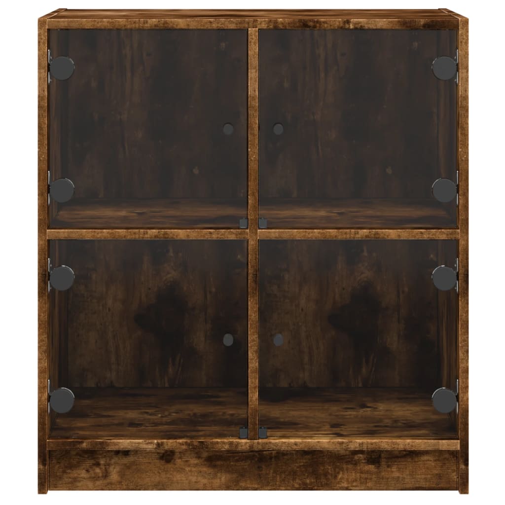 Sānu skapītis ar stikla durvīm, dūmakains, 68x37x75,5cm