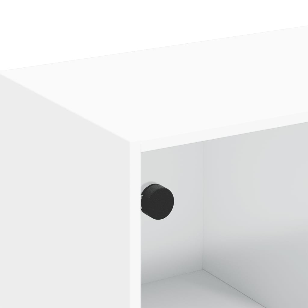 TV cabinet with glass doors, white, 102x37x42cm
