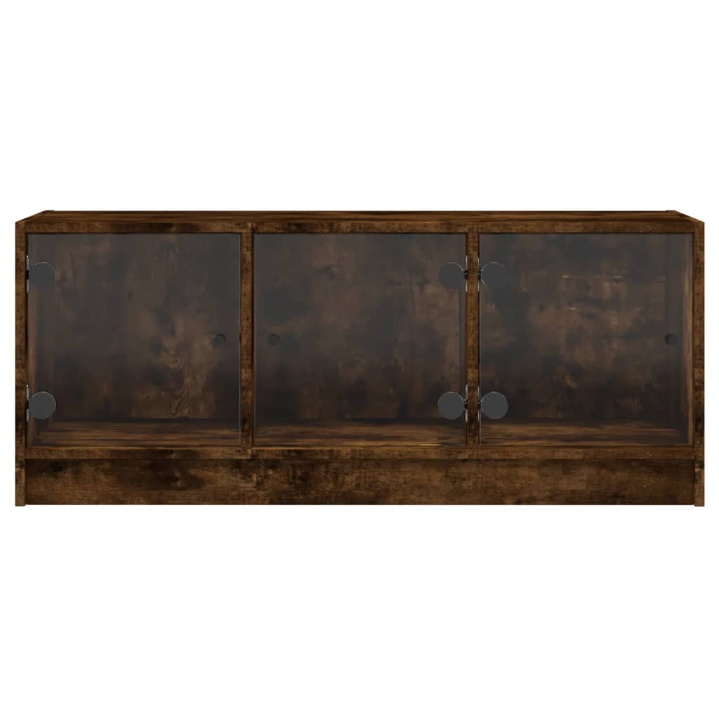 TV cabinet with glass doors, smoky, 102x37x42cm