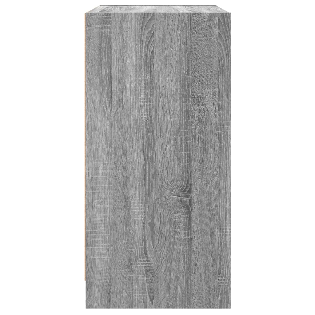 Side cabinet with glass doors, gray, 68x37x75.5cm