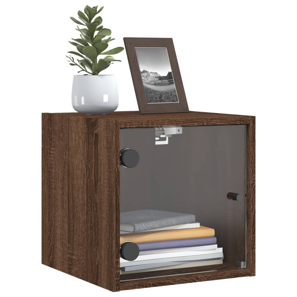 Nightstands with doors, 2 pcs., brown, 35x37x35cm