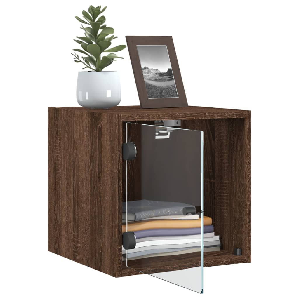 Nightstands with doors, 2 pcs., brown, 35x37x35cm