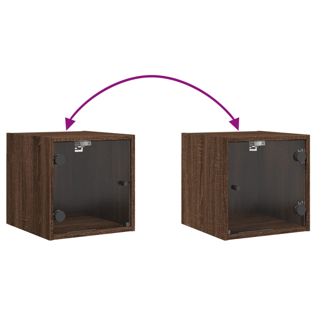 Nightstands with doors, 2 pcs., brown, 35x37x35cm
