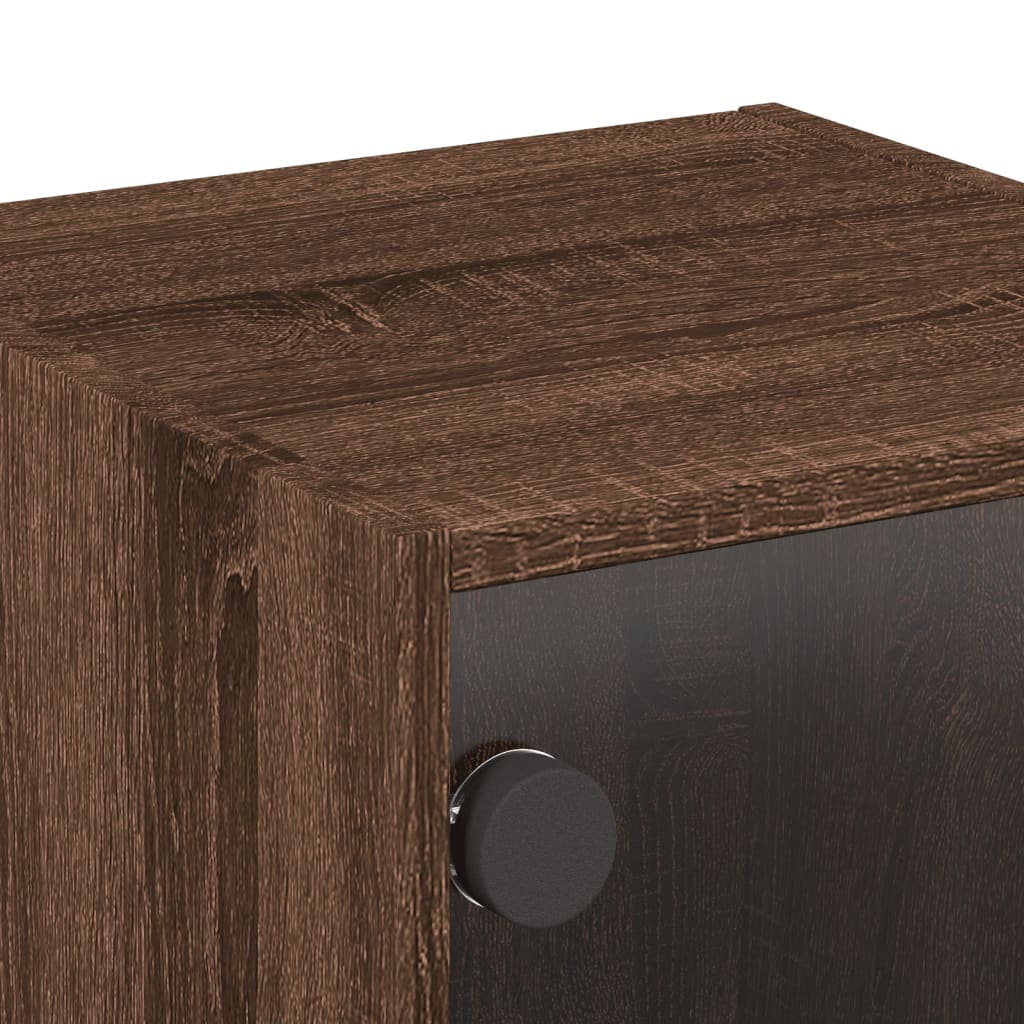 Nightstands with doors, 2 pcs., brown, 35x37x35cm