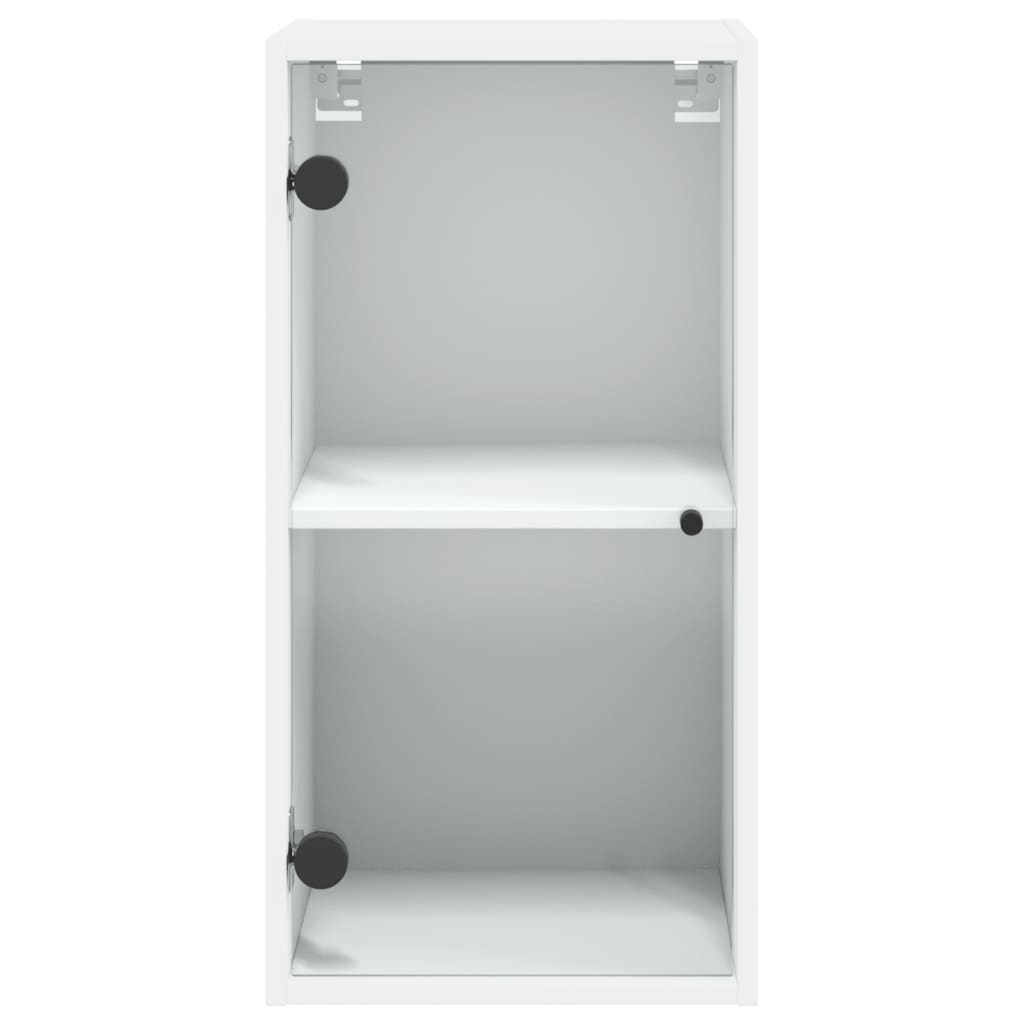 Wall cabinet with glass door, white, 35x37x68.5cm
