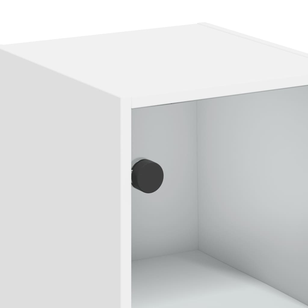 Wall cabinet with glass door, white, 35x37x68.5cm