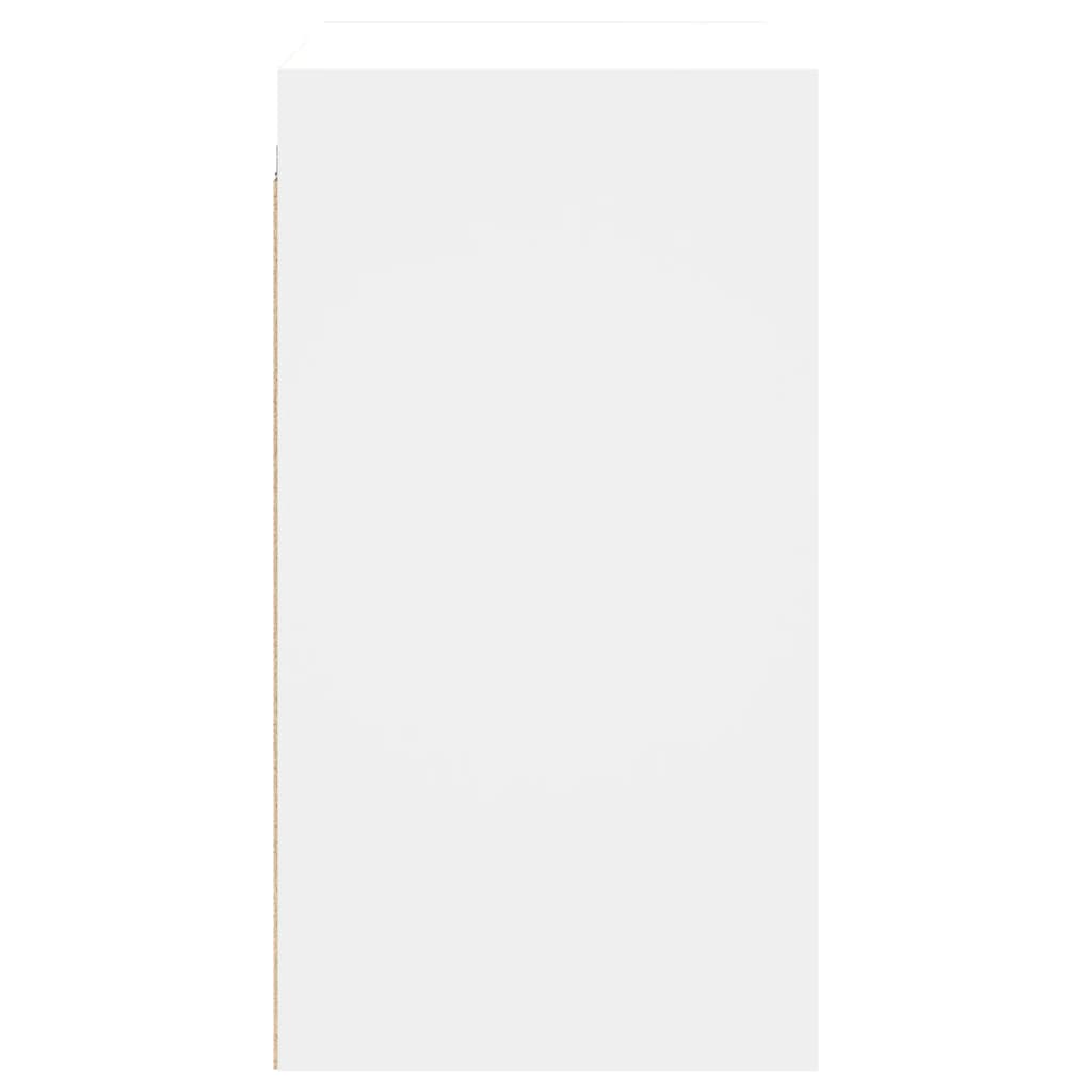 Sieninė spintelė su stiklinėmis durelėmis, balta, 68x37x68,5cm