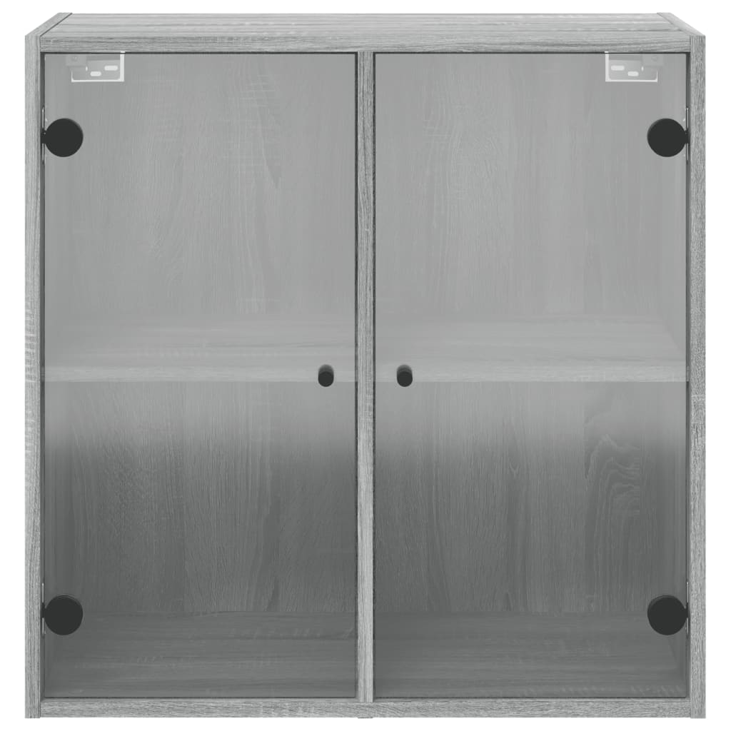 Wall cabinet with glass door, gray, 68x37x68.5cm