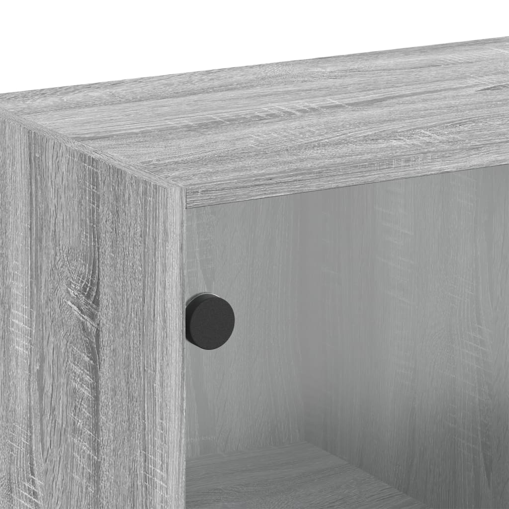 Wall cabinet with glass door, gray, 68x37x68.5cm