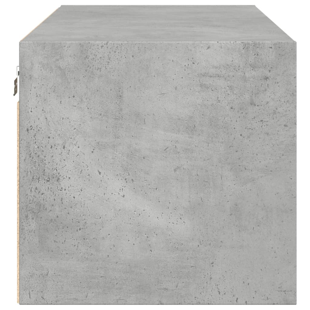 Sieninė spintelė su stiklinėmis durelėmis, betono, 102x37x35cm