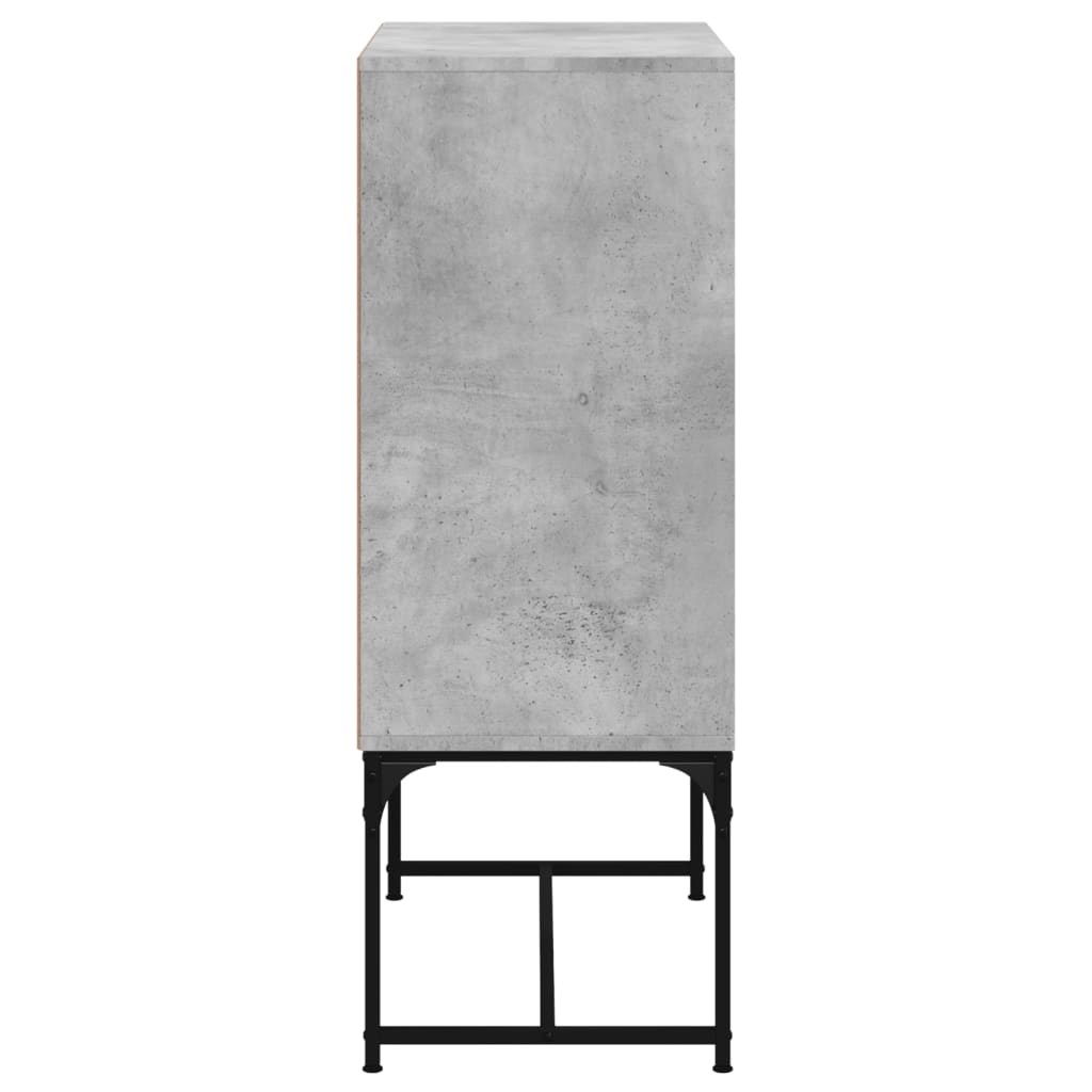 Sideboard with glass doors, concrete, 69x37x100cm