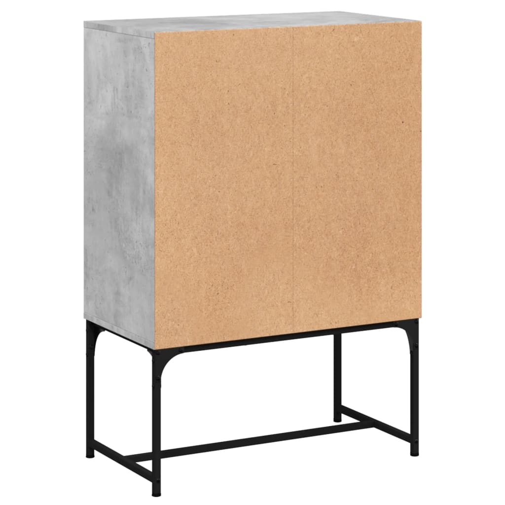 Sideboard with glass doors, concrete, 69x37x100cm