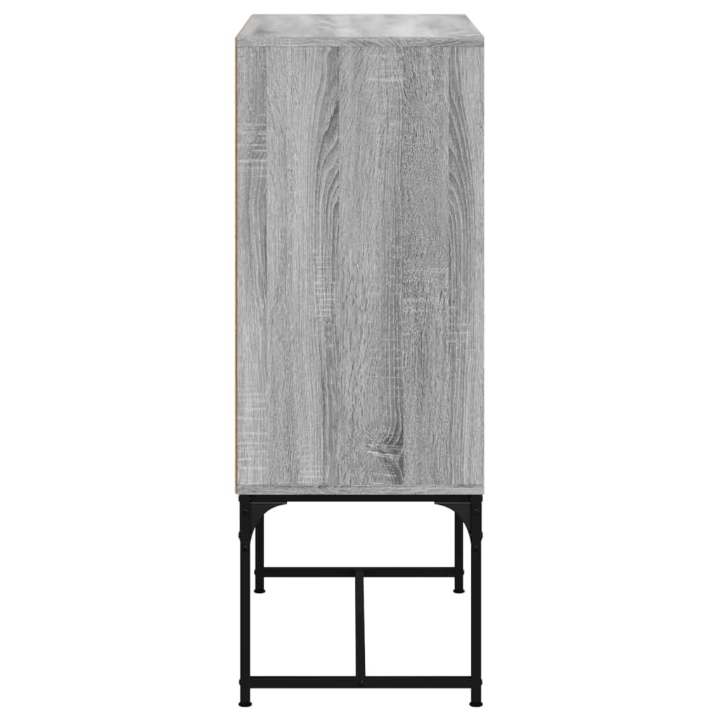 Side cabinet with glass doors, grey, 69x37x100cm