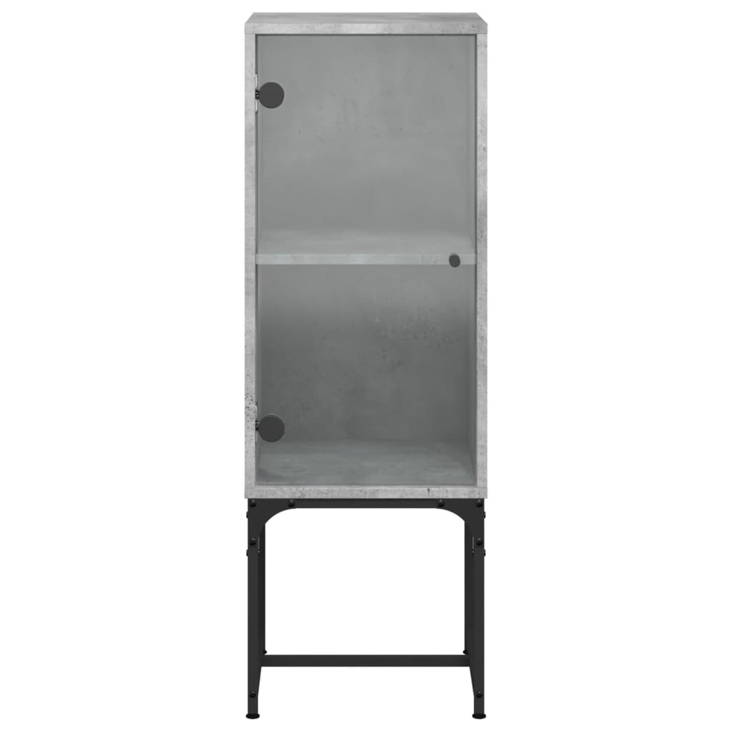Side cabinet with glass door, concrete, 35x37x100cm