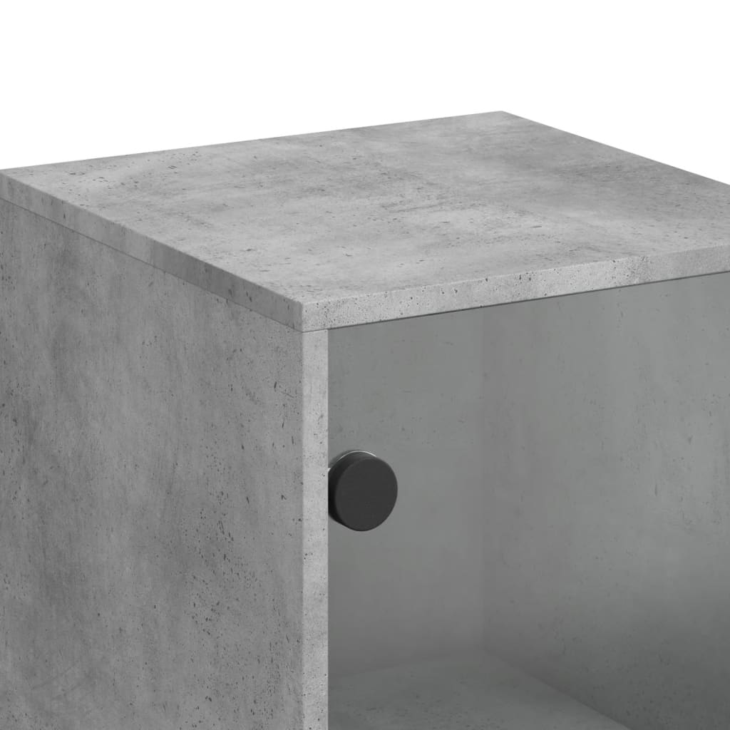 Side cabinet with glass door, concrete, 35x37x100cm