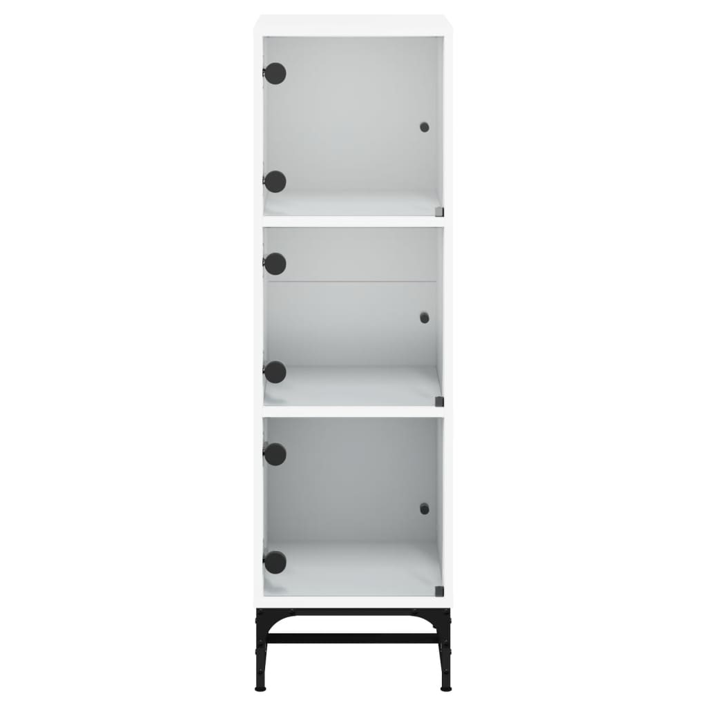 Chest of drawers with glass doors, white, 35x37x120cm