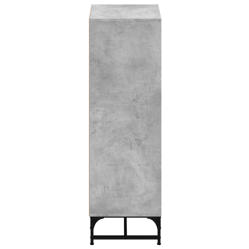 Komoda su stiklinėmis durelėmis, betono pilka, 35x37x120cm