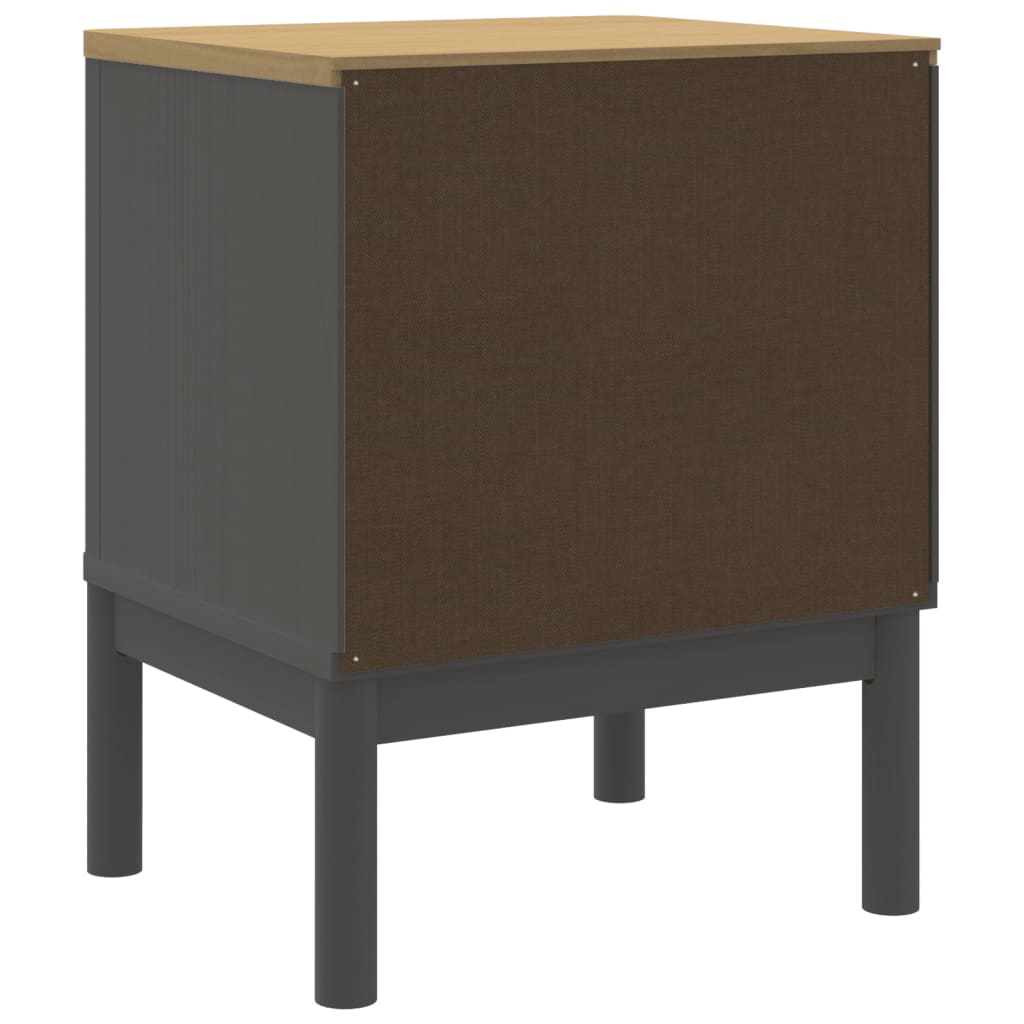 Nightstand, gray, 45x39x57cm, solid pine wood