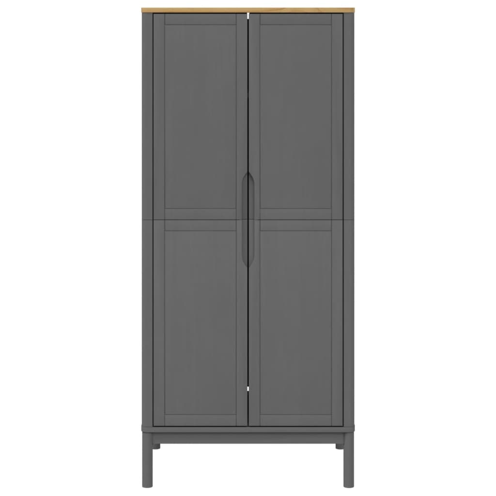 Drabužių spinta FLORO, pilka, 77x53x171cm, pušies masyvas