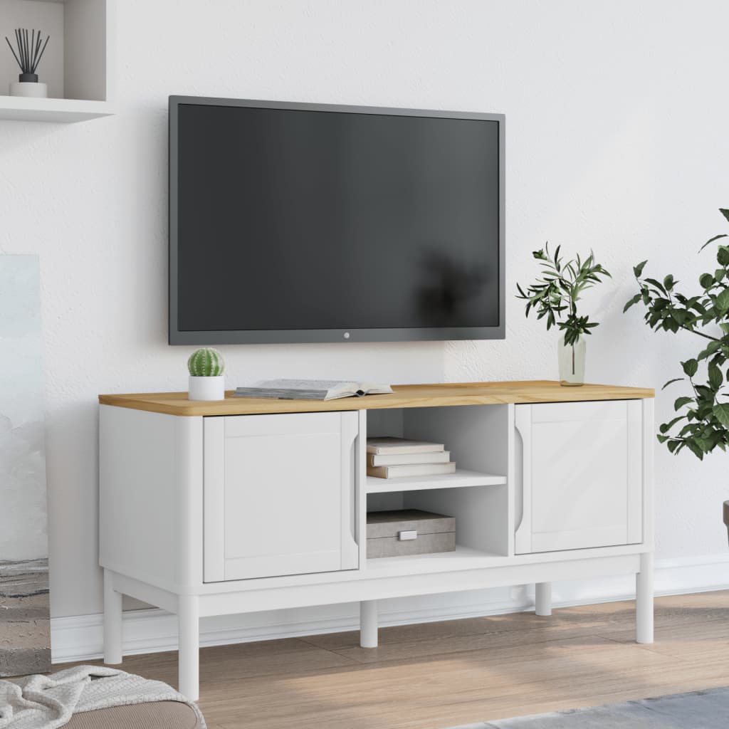 TV galdiņš FLORO, balts, 114x43x55cm, priede