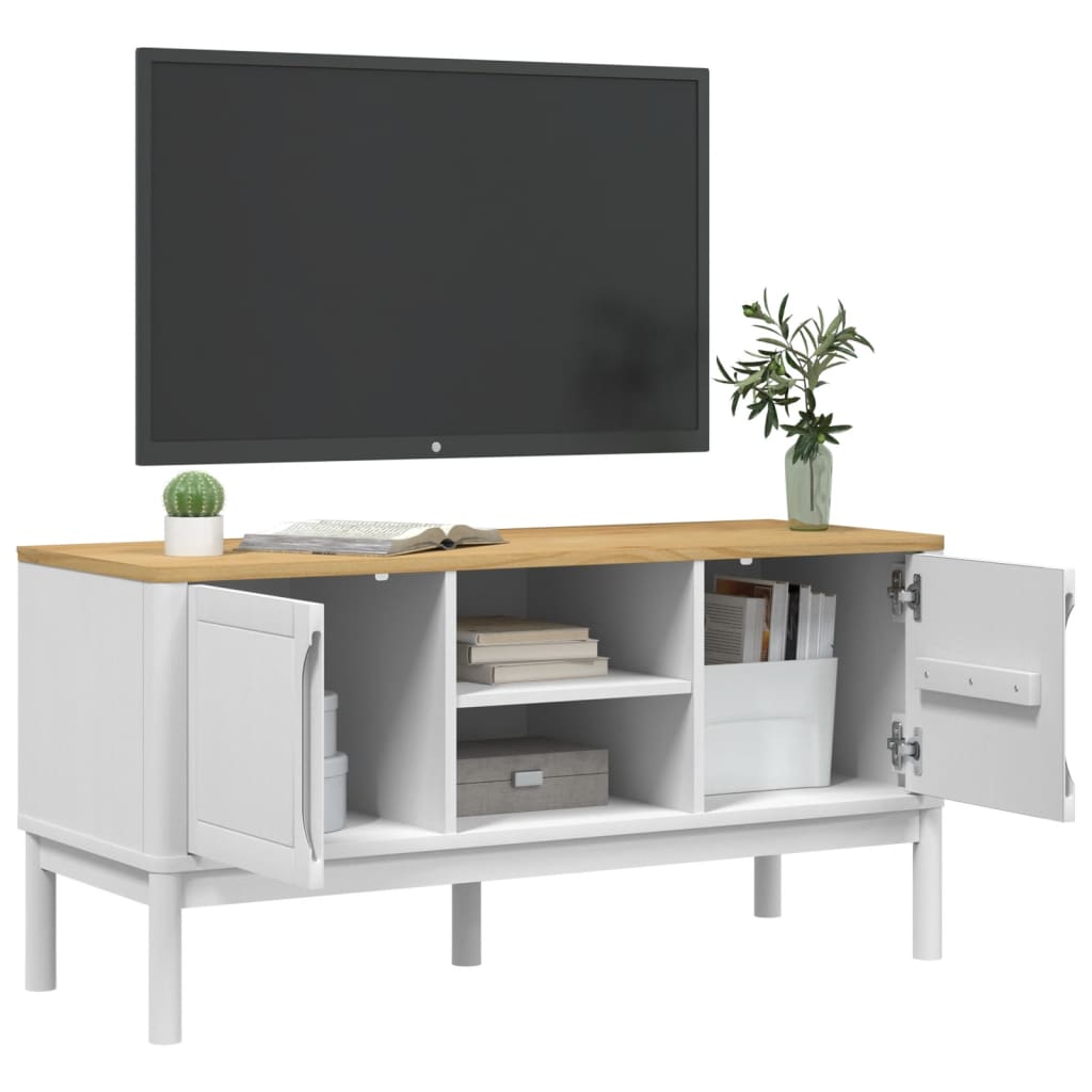 TV galdiņš FLORO, balts, 114x43x55cm, priede