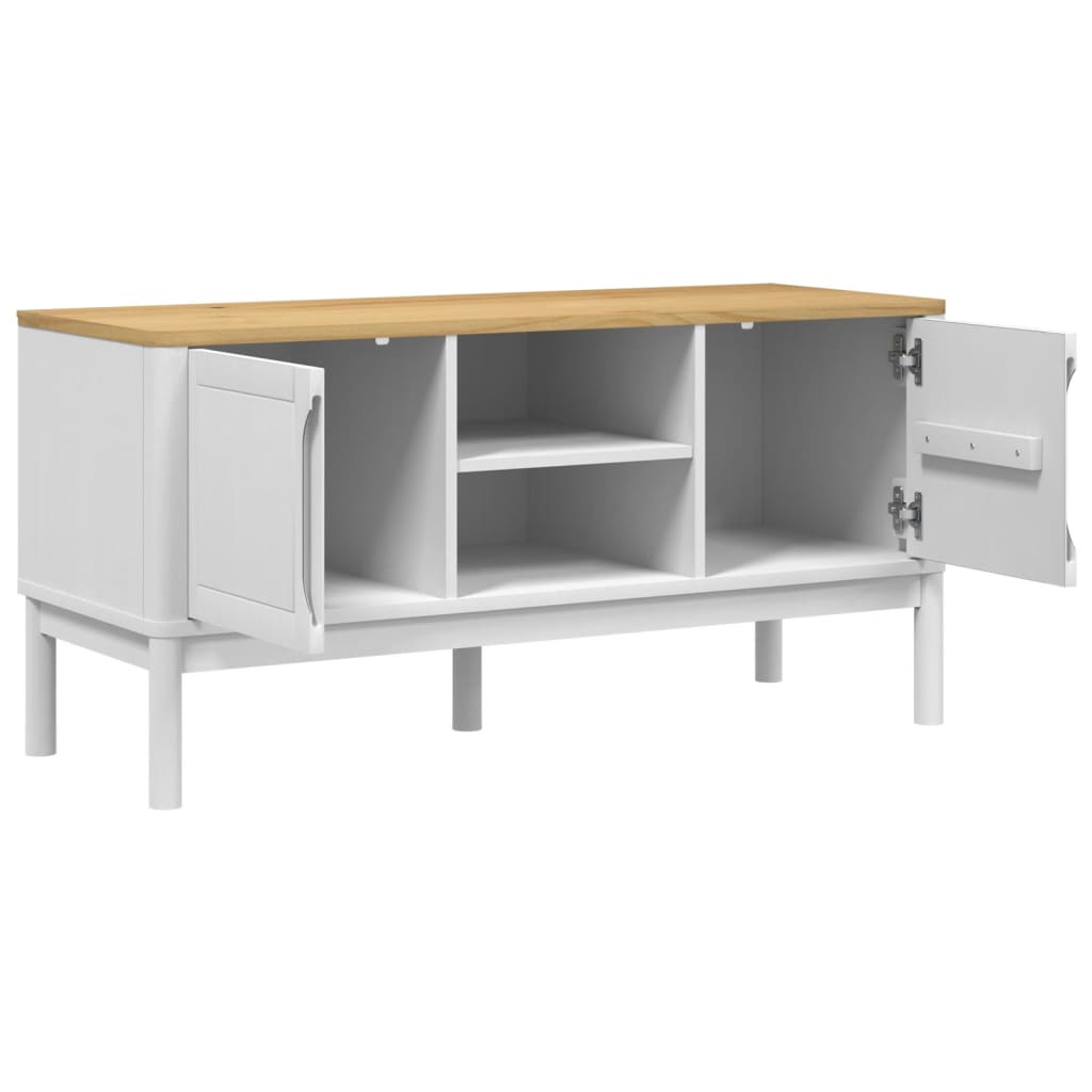 TV galdiņš FLORO, balts, 114x43x55cm, priede