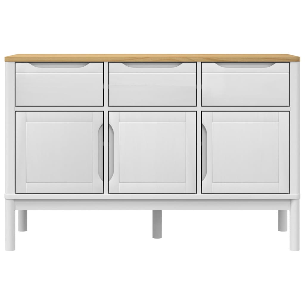 Sideboard FLORO, white, 114x43x74cm, solid pine