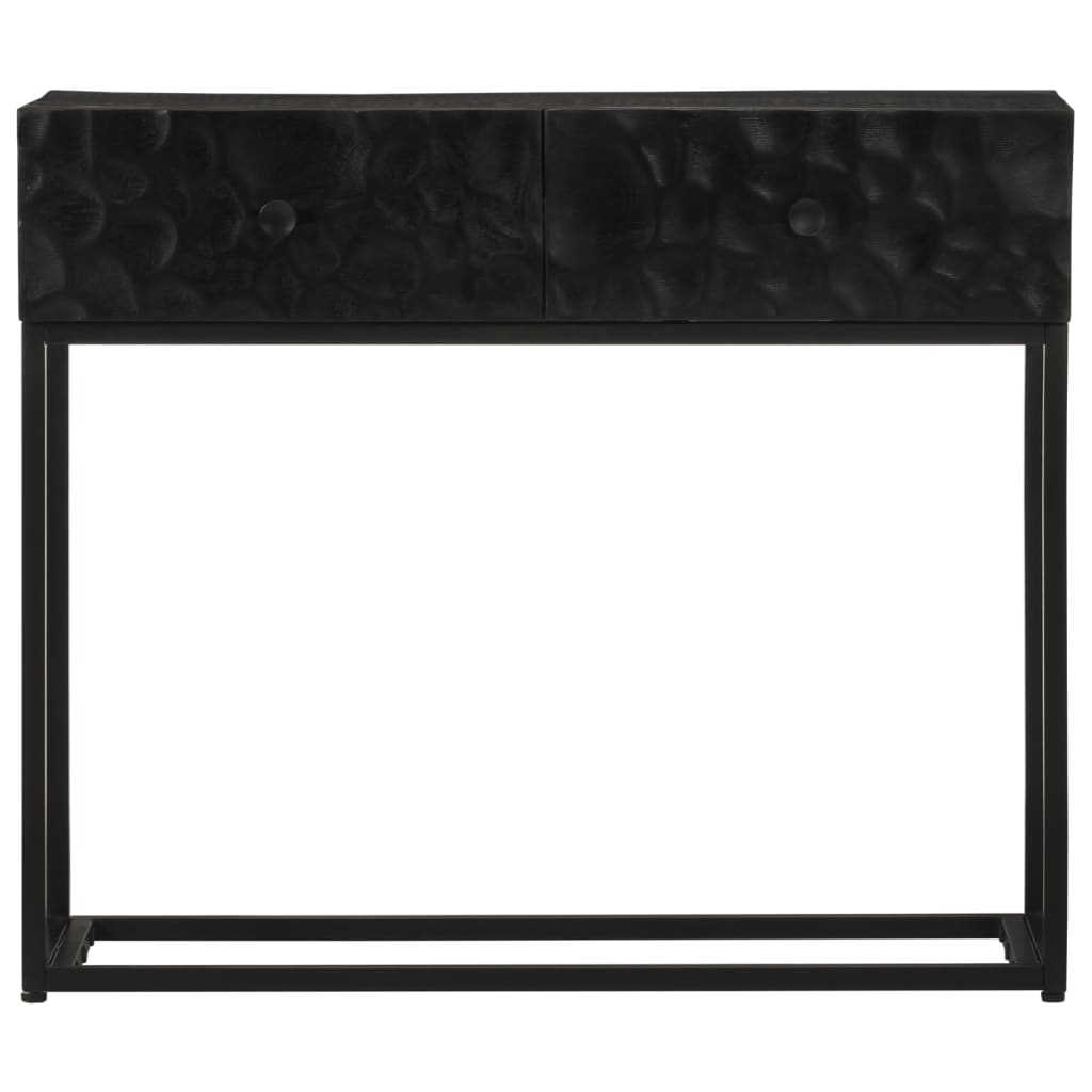 Konsolinis staliukas, juodas, 90x30x76cm, mango ir geležis