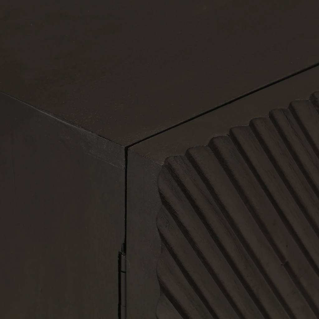 Sideboard, black, 55x30x76cm, solid mango wood and iron
