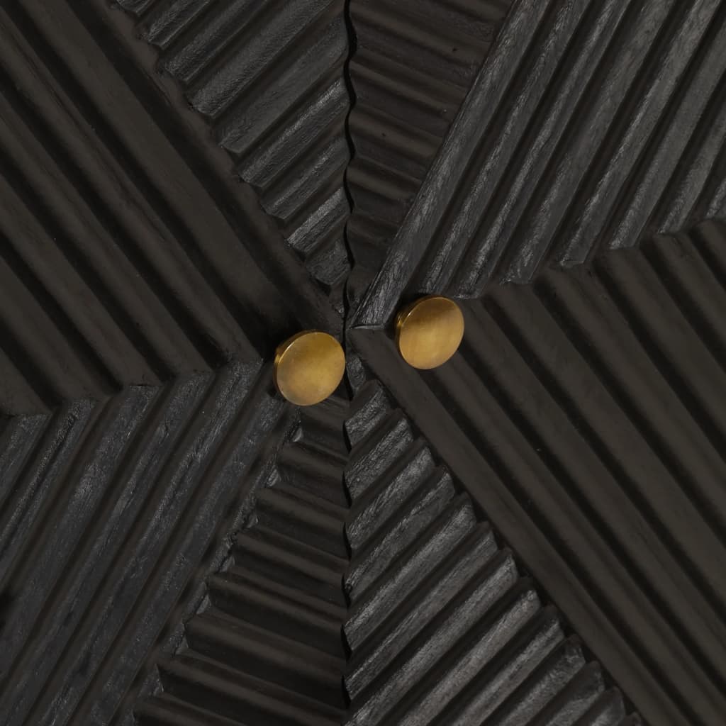 Šoninė spintelė, juoda, 55x30x76cm, mango masyvas ir geležis