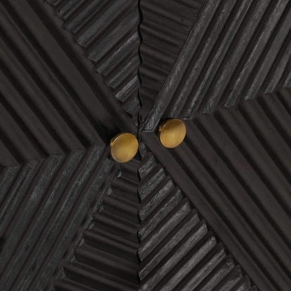 Sideboard, black, 55x30x76cm, solid mango wood and iron