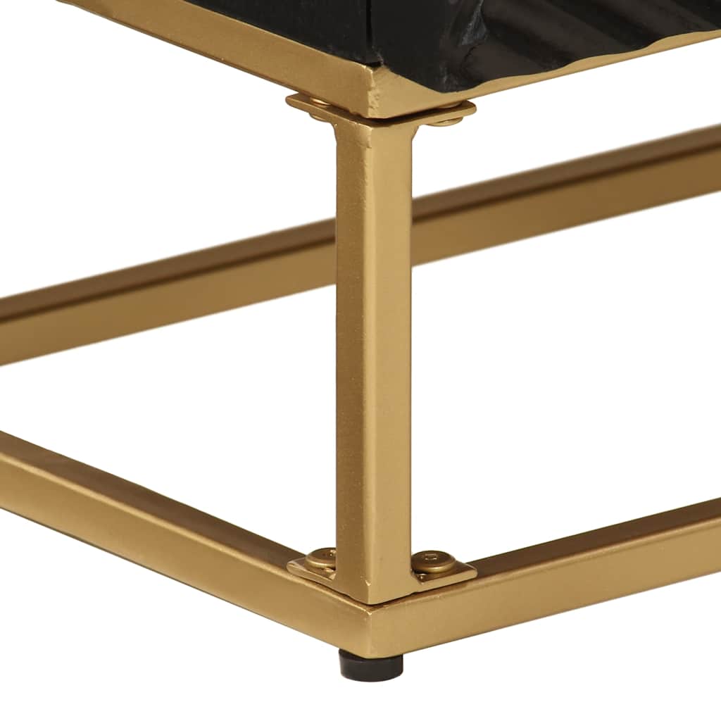 Sideboard, black, 55x30x76cm, solid mango wood and iron