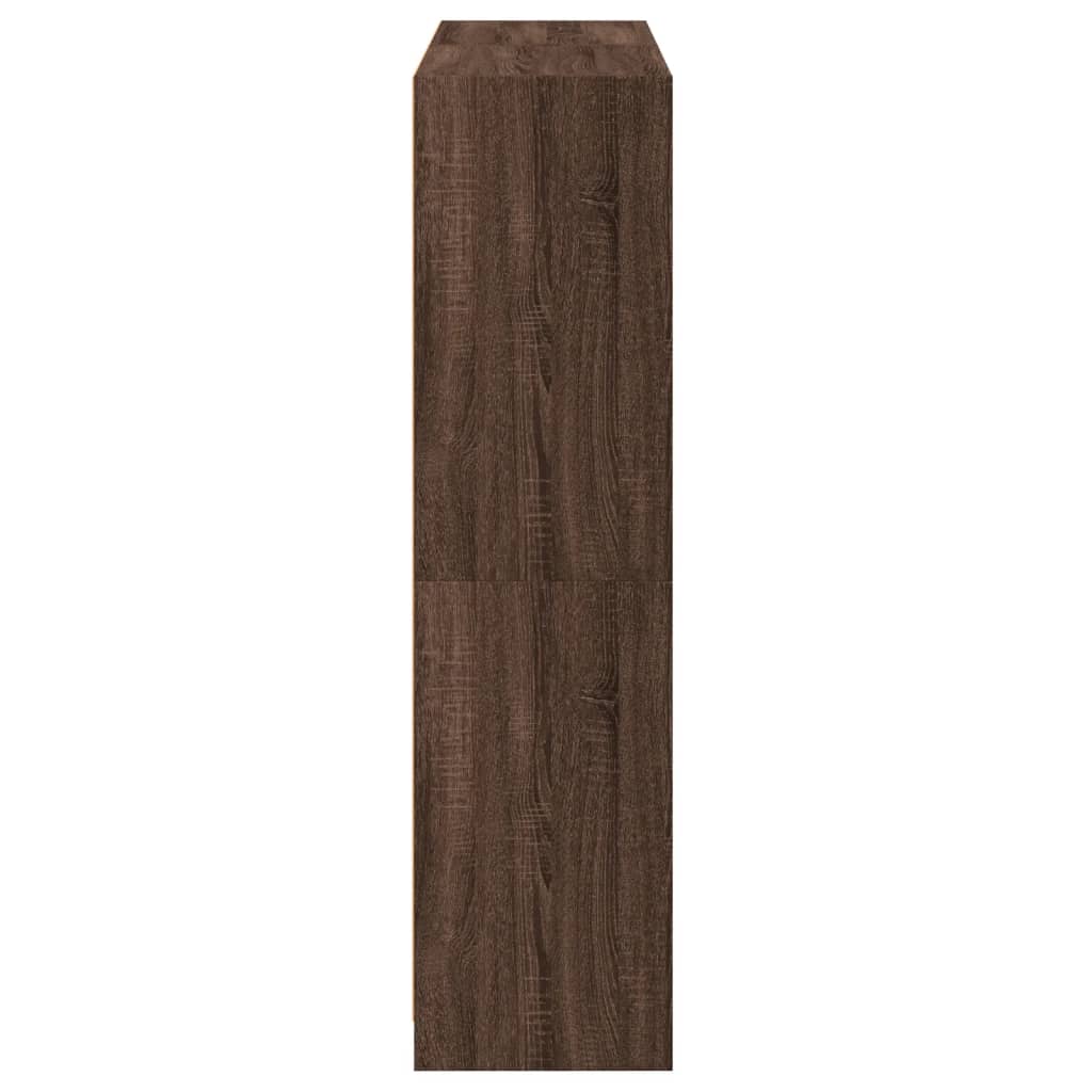 Knygų spinta su durelėmis, ruda ąžuolo, 136x37x142cm, mediena