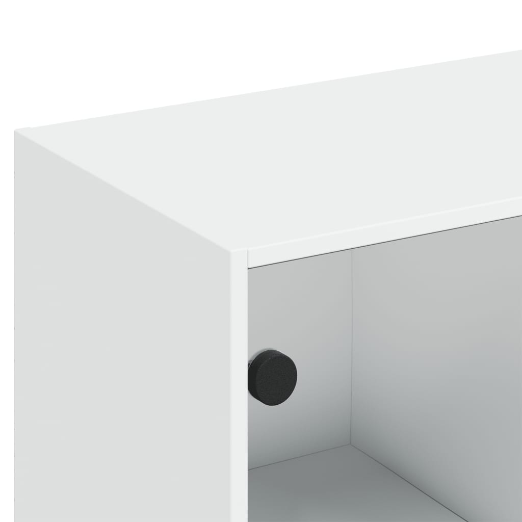 Bookcase with doors, white, 136x37x142cm, wood