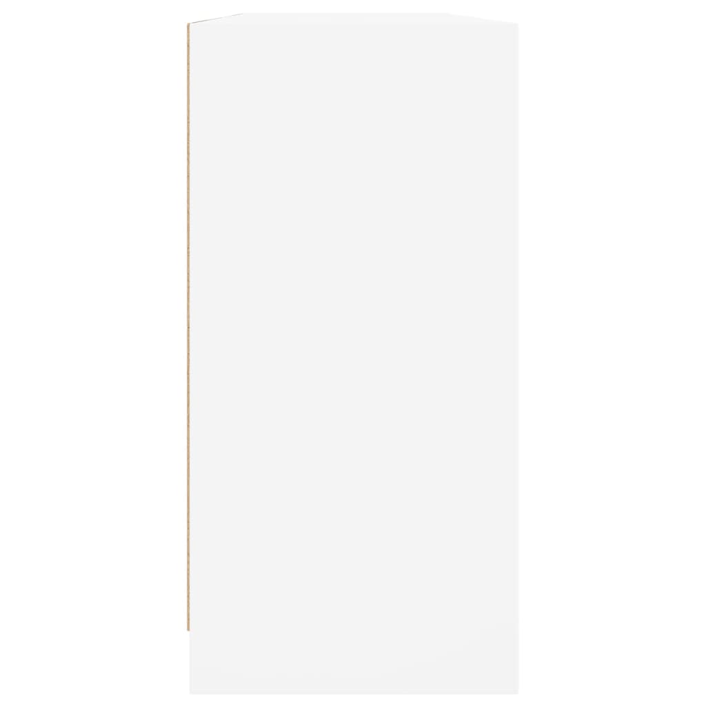 Grāmatu skapis ar durvīm, balts, 204x37x75cm, koks