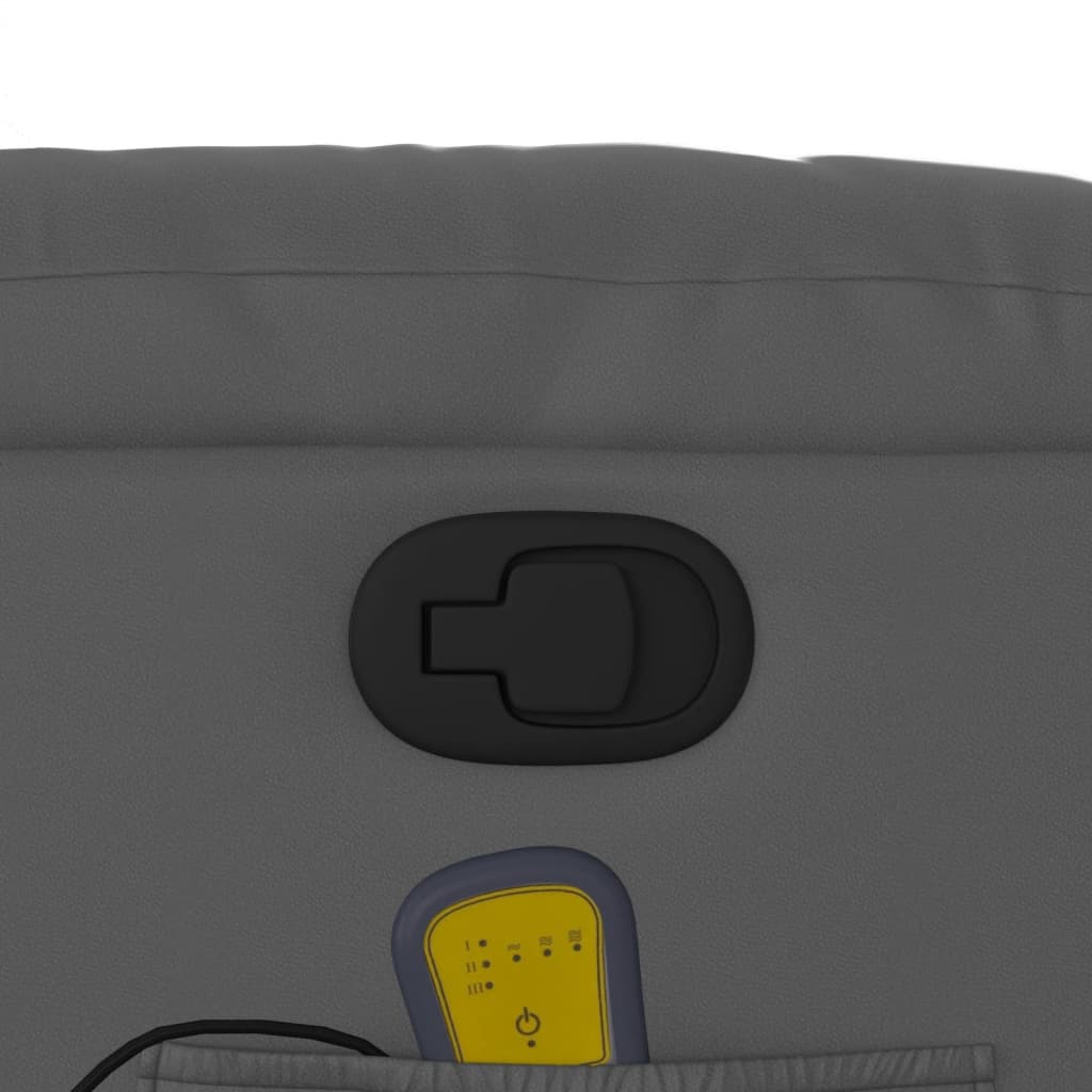 Reclining massage chair, grey, artificial leather