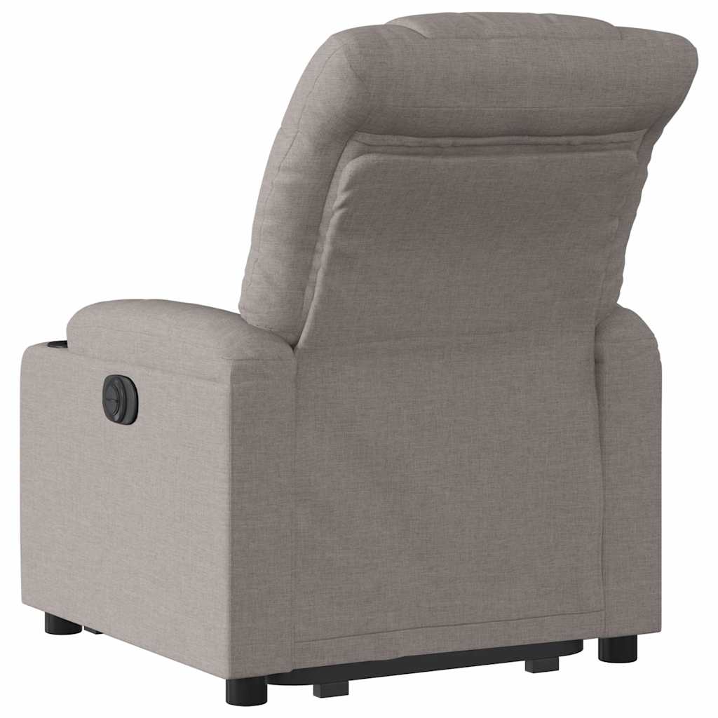 Electric recliner lift chair, taupe, fabric