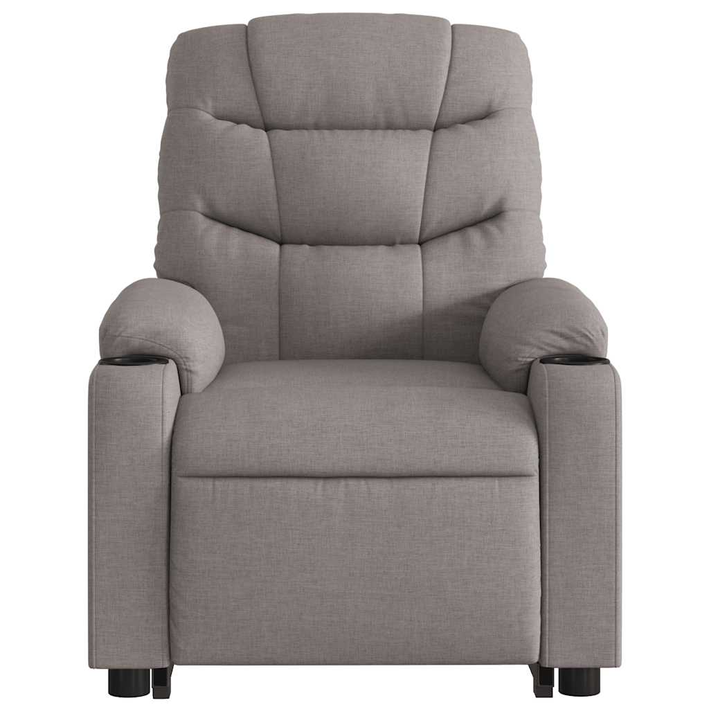 Electric recliner lift chair, taupe, fabric
