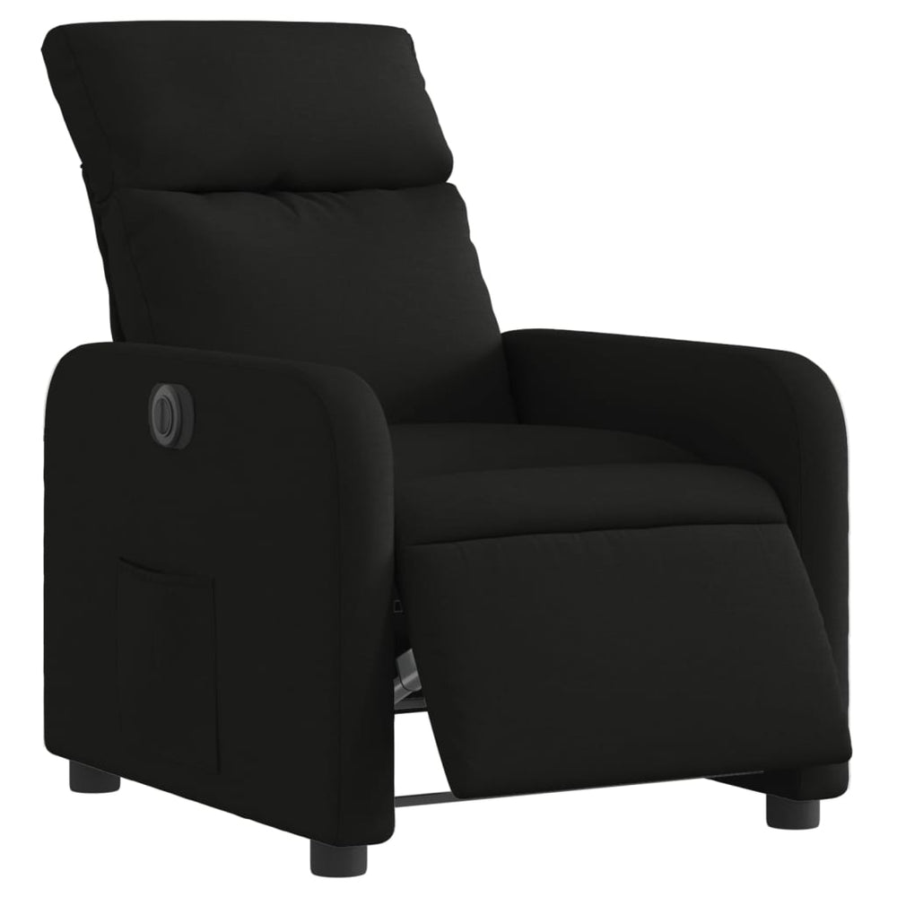 Electric reclining chair, black, fabric