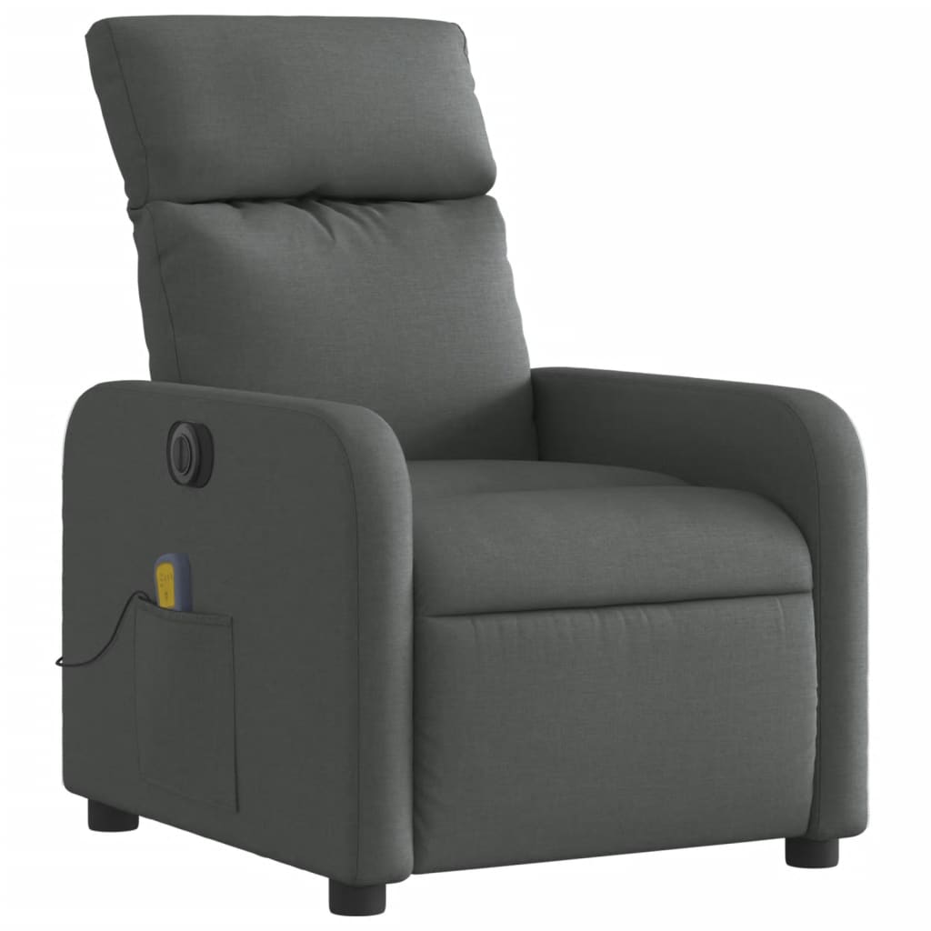 Electric massage chair, dark grey, fabric