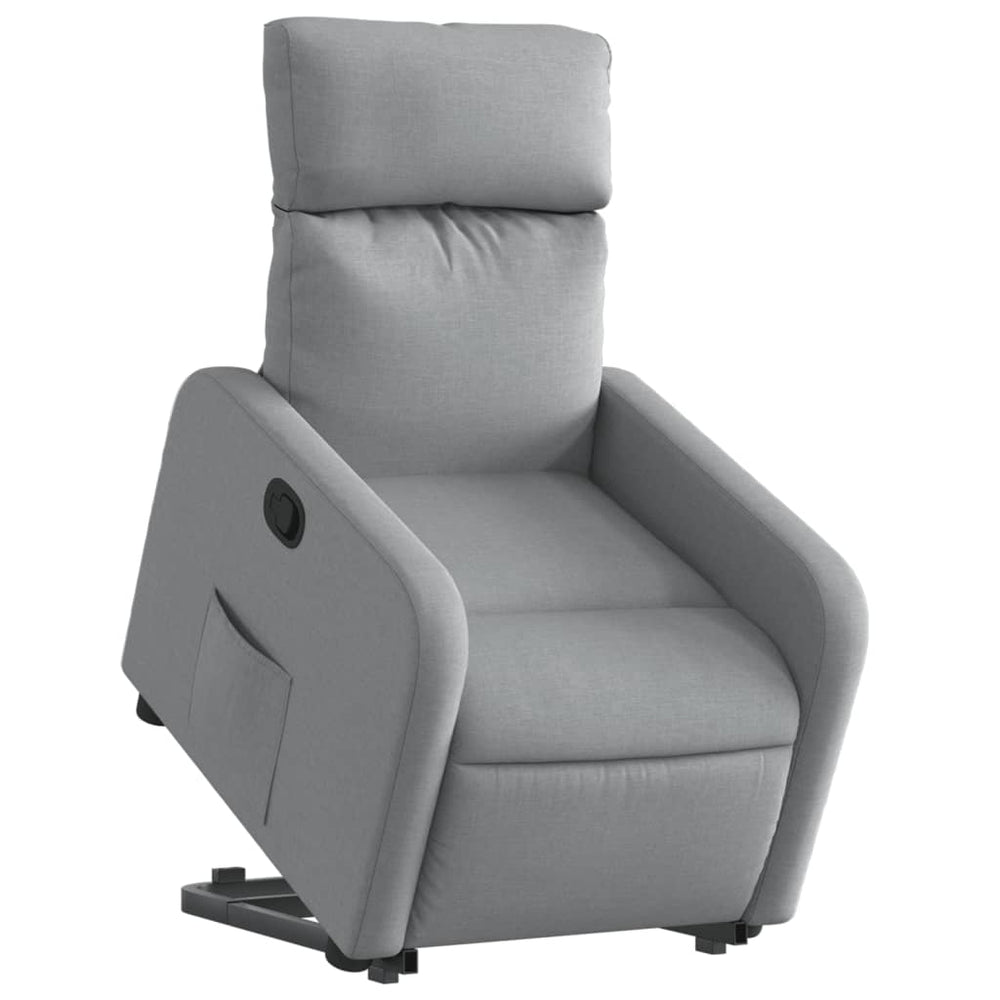 Recliner, light gray, fabric