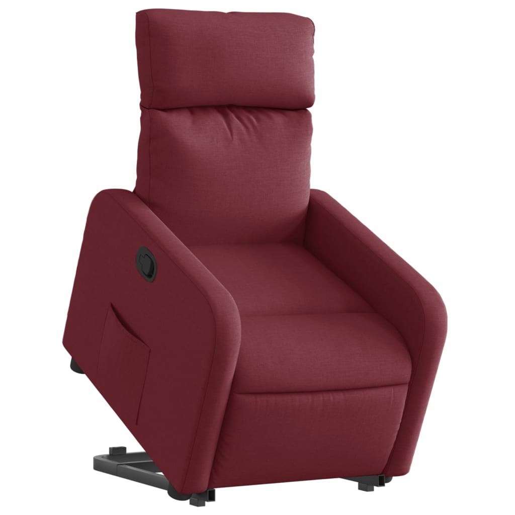 Stand-up recliner, wine red, fabric